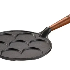 Nieuw Skeppshult Gietijzer Poffertjespan Beukenhout Handgreep 23 cm